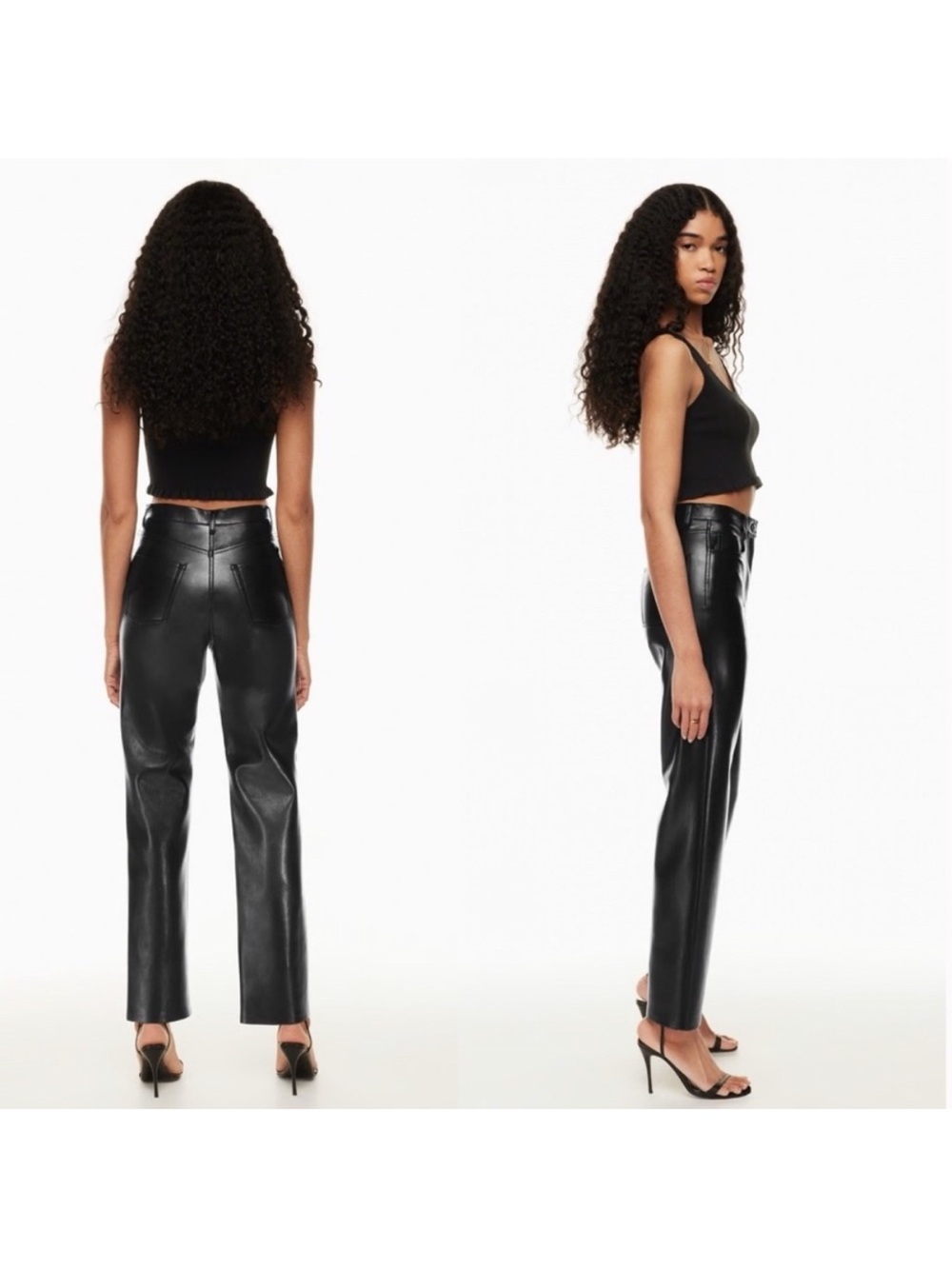 Artizia Wilfred The Melina Vegan Leather Pants in Black Sz 6 - Picture 6 of 11